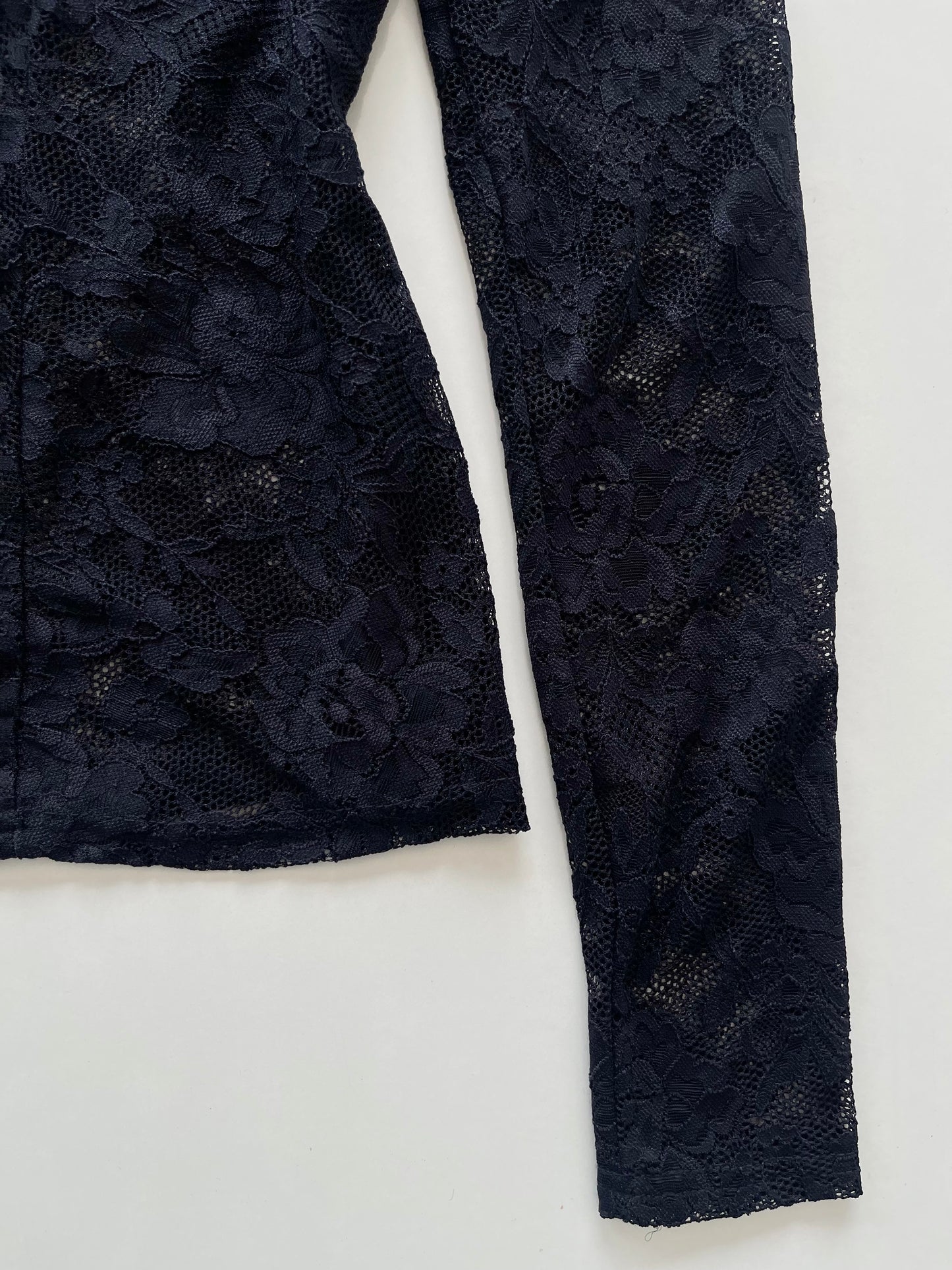 Lace V-Neck Sheer Top-Bust 34 to 36