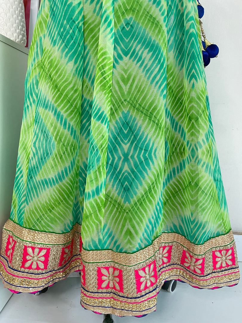 GREEN EMBROIDERED LEHENGA