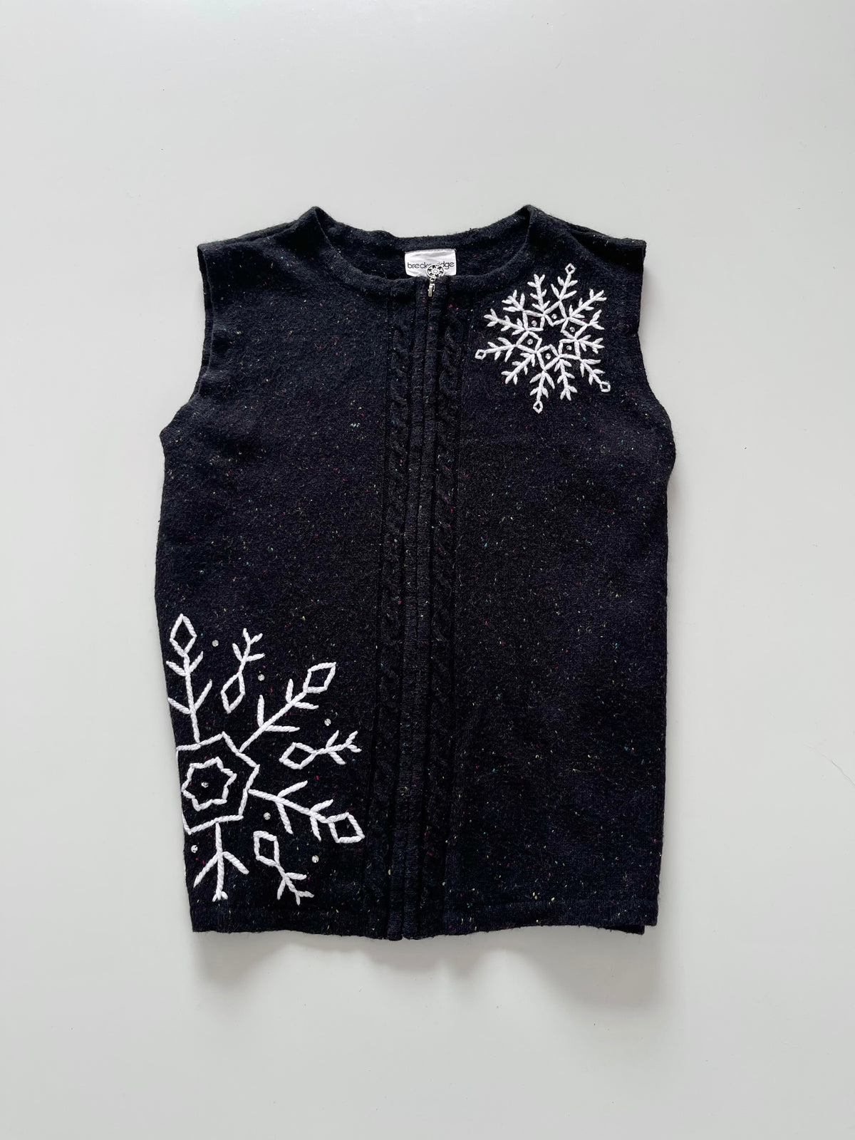Breckenridge Christmas Embroidered Vest Sweater-Bust 42