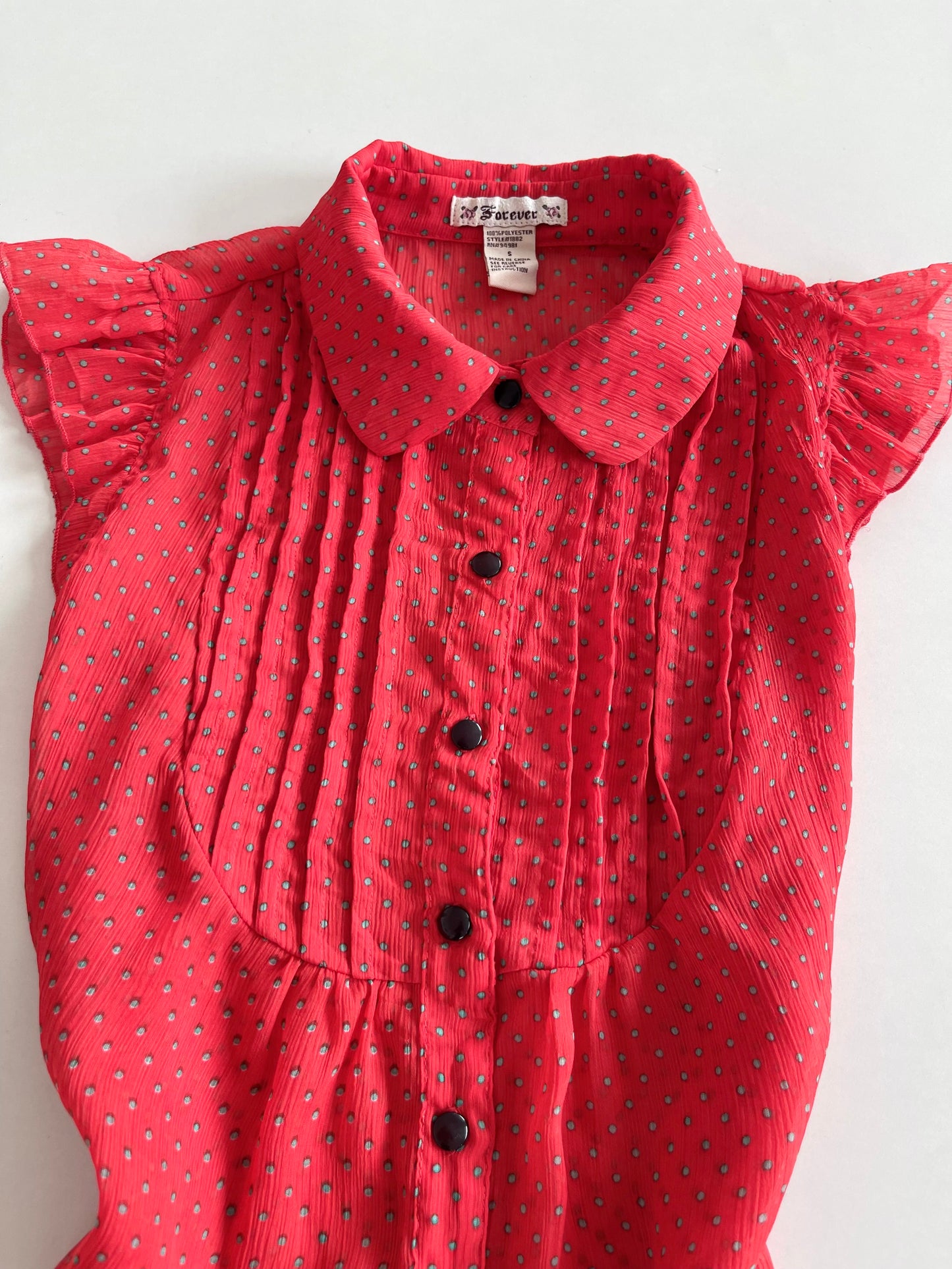 Forever Polka Dot Sheer Top-Bust 36