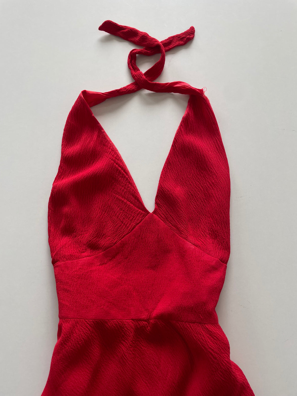 Red Halter Neck Vintage Dress-Bust 30 to 32