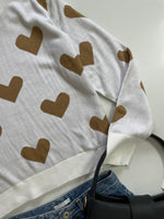 Load image into Gallery viewer, SINSAY KOREAN BROWN HEARTS SUPER SOFT SWEATER
