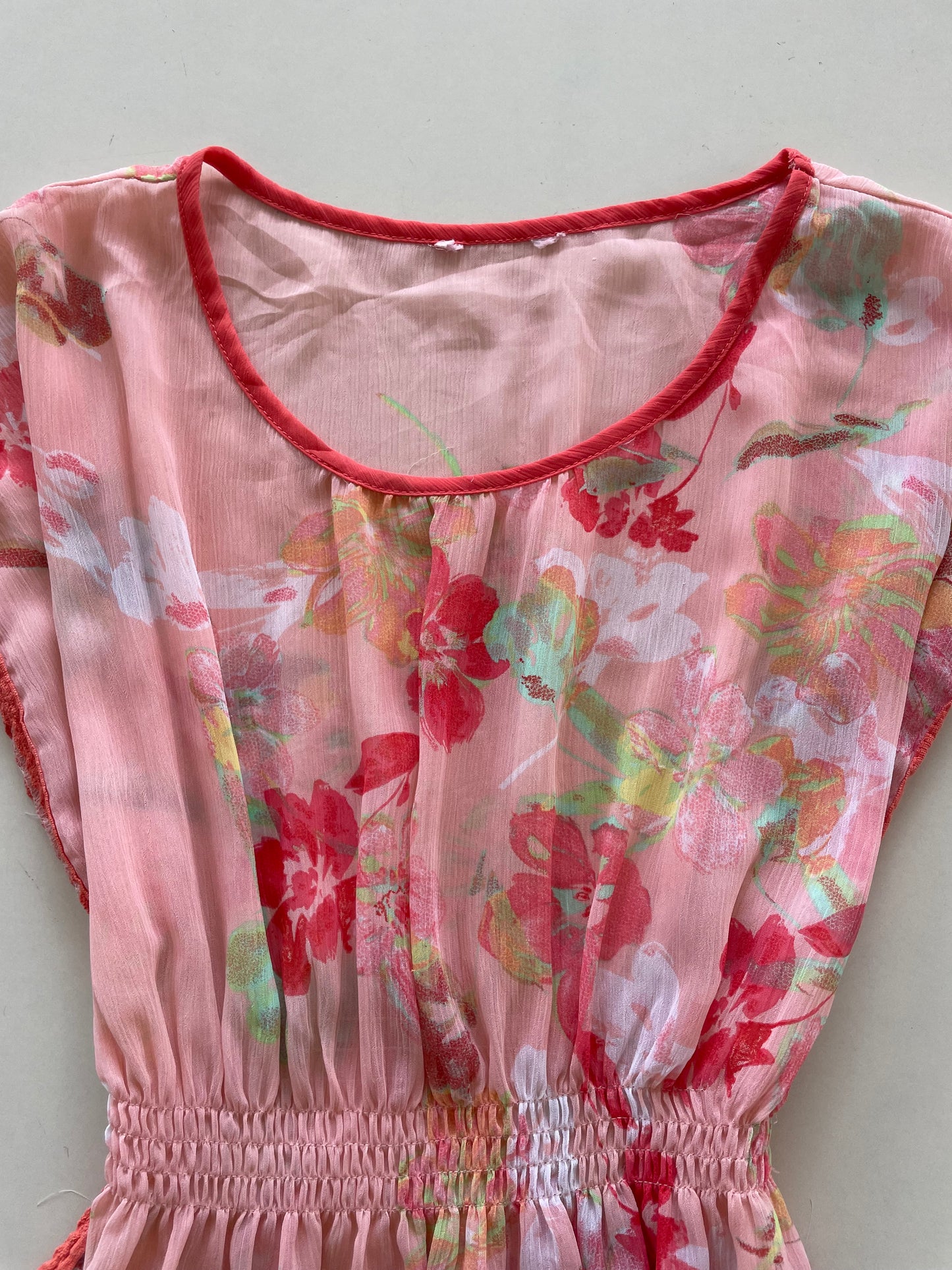 Floral Sheer Top-Bust 30 to 32