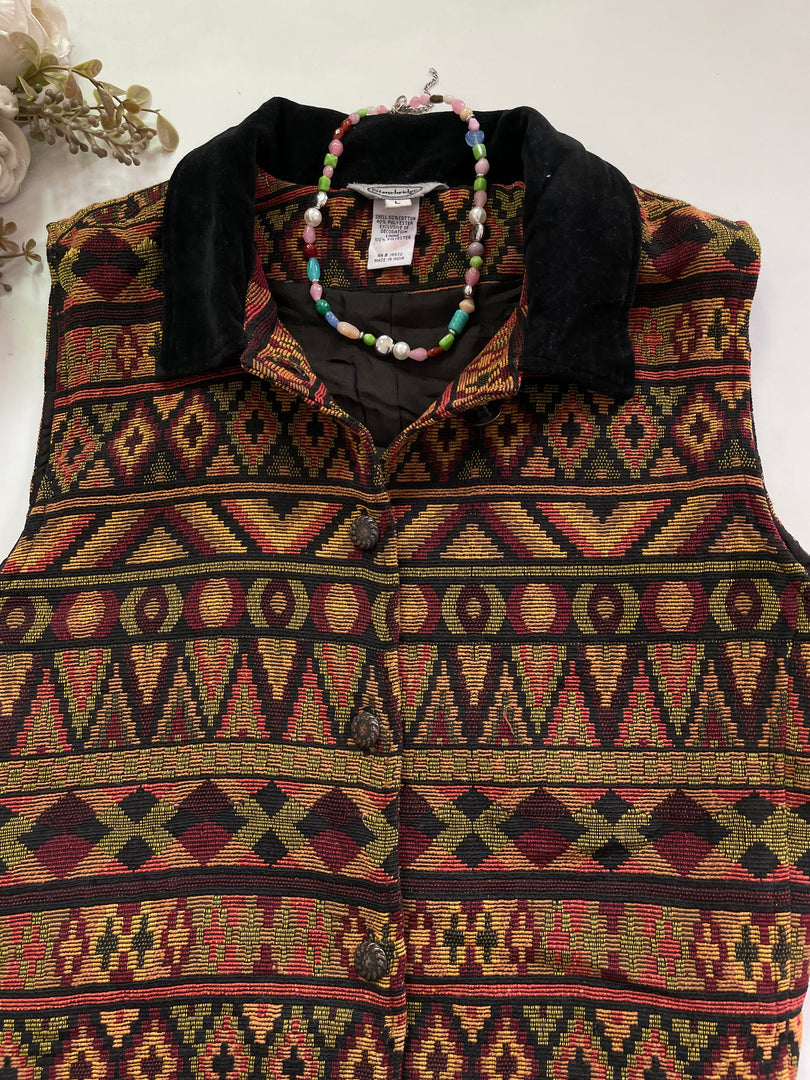 Vintage Jacquard Waistcoat-Bust 42