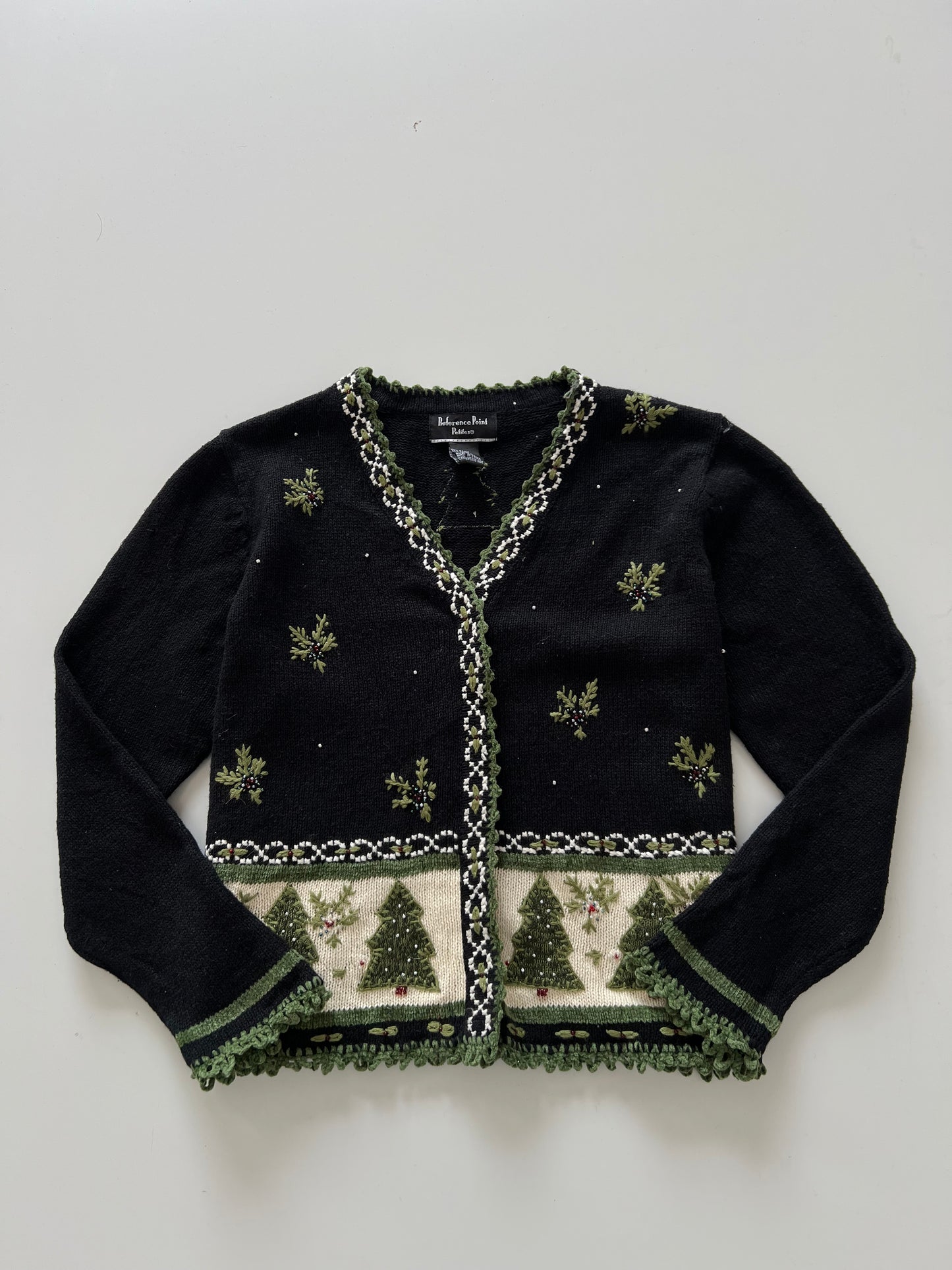 Reference Point Hand Embroidered Christmas Sweater-Bust 42