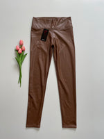 Load image into Gallery viewer, COFFEE LEATHER PANTS - WAIST 28 TO 30
