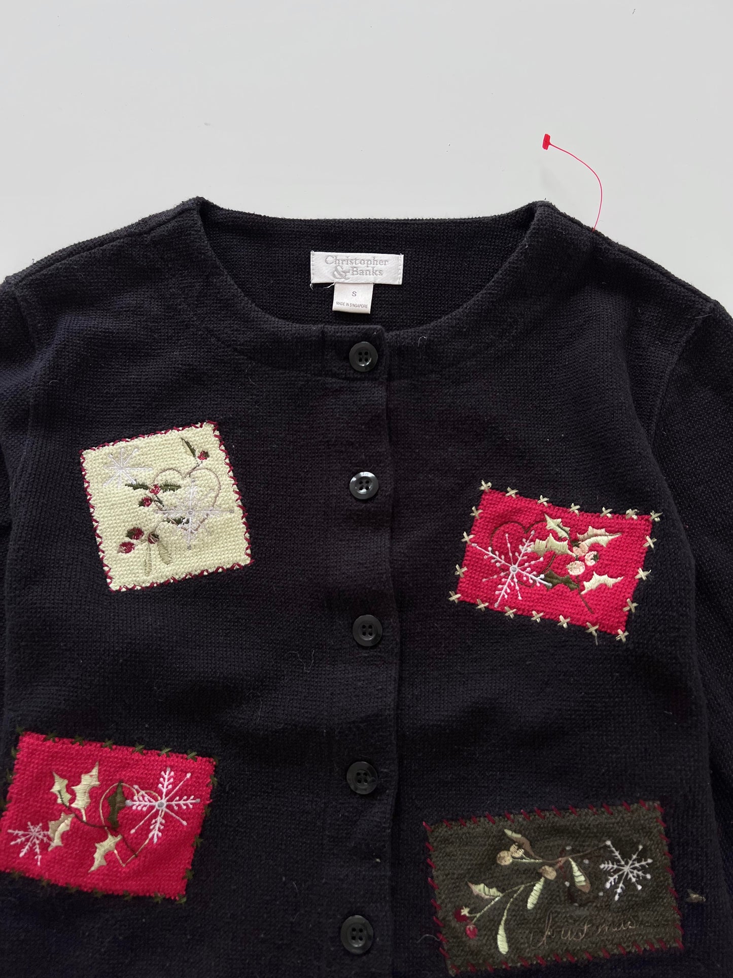 Christopher & Banks Embroidered Sweater-Bust 40