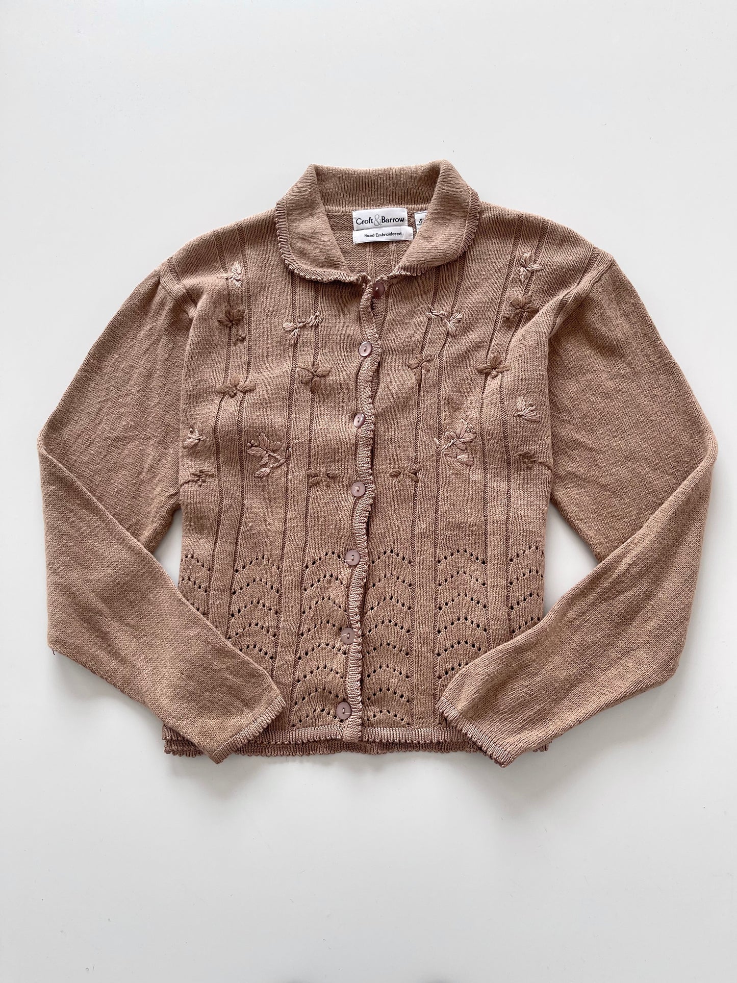 Croft&barrow Hand Embroidered Vintage Cardigan-Bust 44