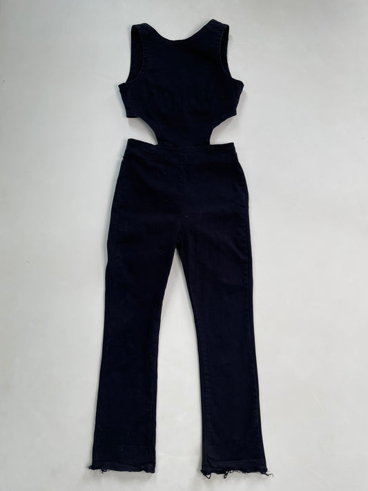 Cutout Jeans Jumpsuit-Bust 28 to 30