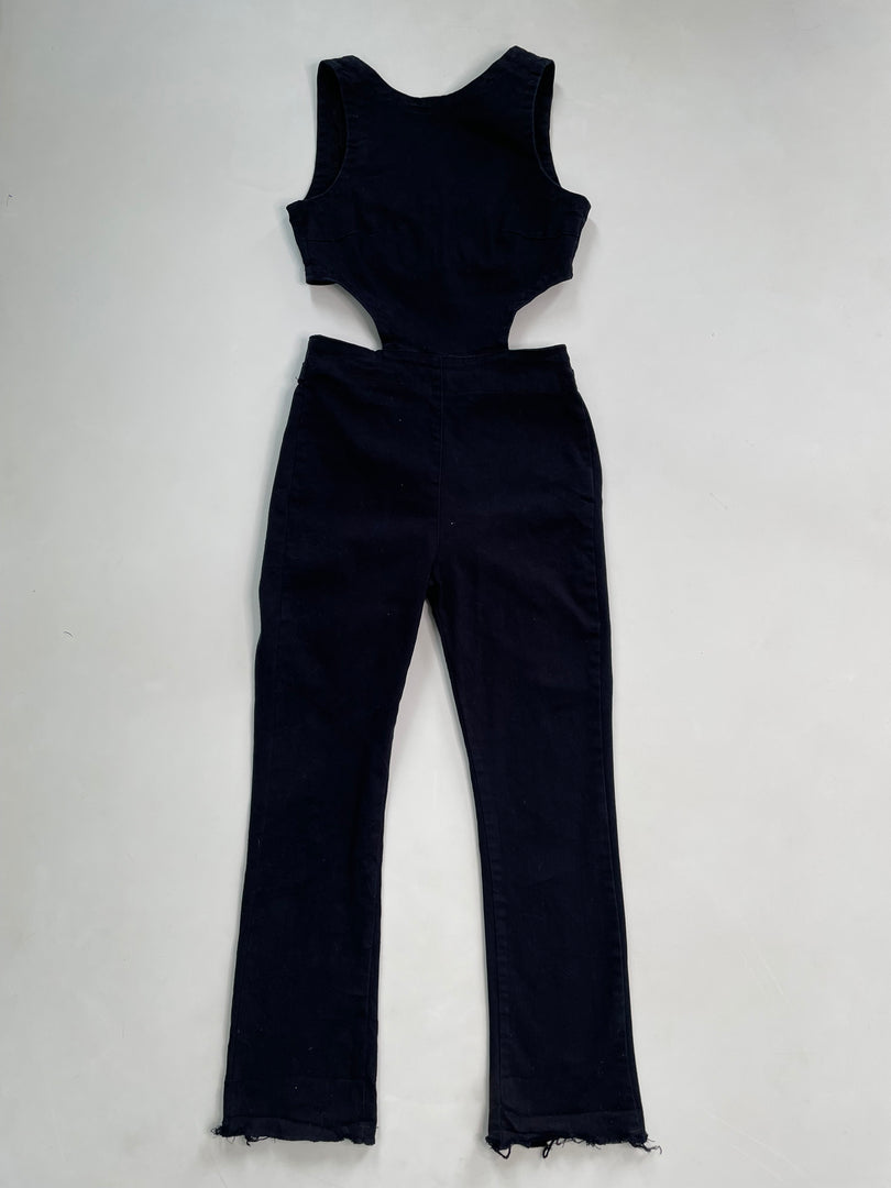 Cutout Jeans Jumpsuit-Bust 28 to 30