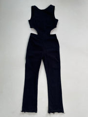 Cutout Jeans Jumpsuit-Bust 28 to 30