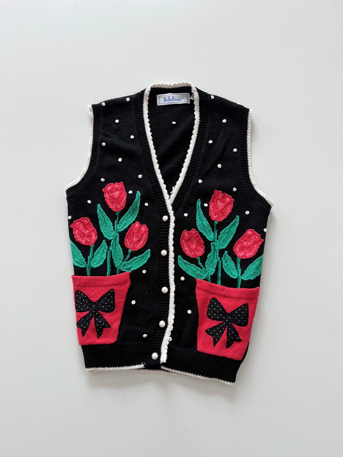 Belle Pointe Embroidered Sweater-Bust 40