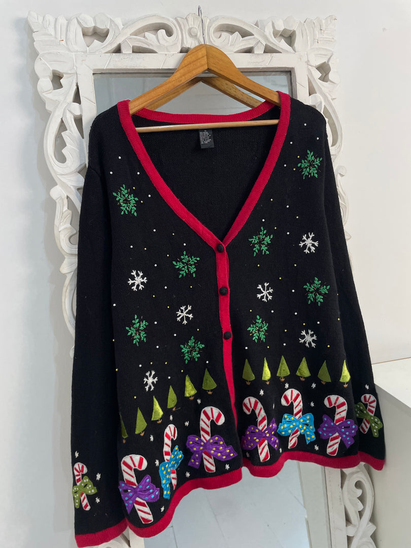 Reference Point  Embroidered Christmas Sweater-Bust 48