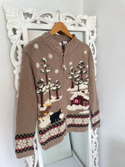 Embroidered Christmas Sweater-Bust 38