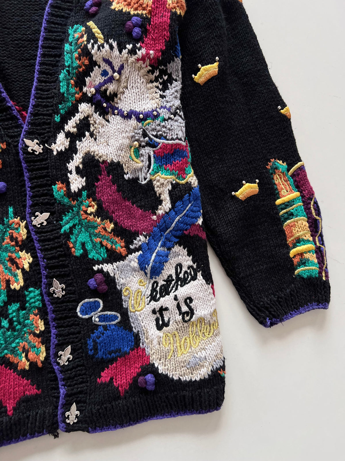 Belle Pointe Embroidered Christmas Cardigan-Bust 44