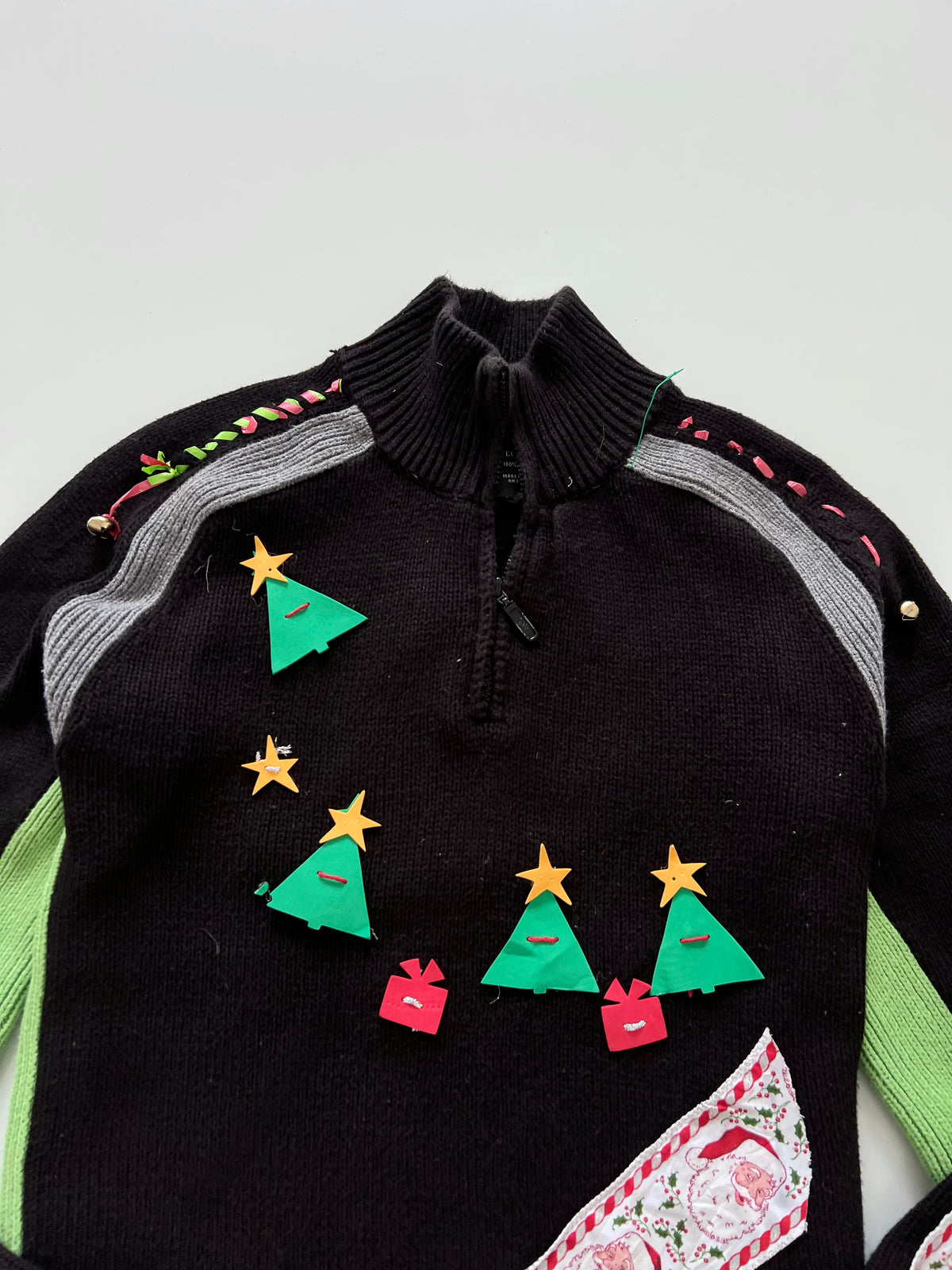Skyhawk Embroidered Christmas Zipper Sweater-Bust 40