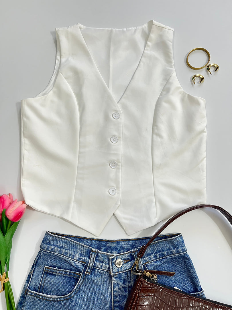 Swan White Waistcoat-Bust 36