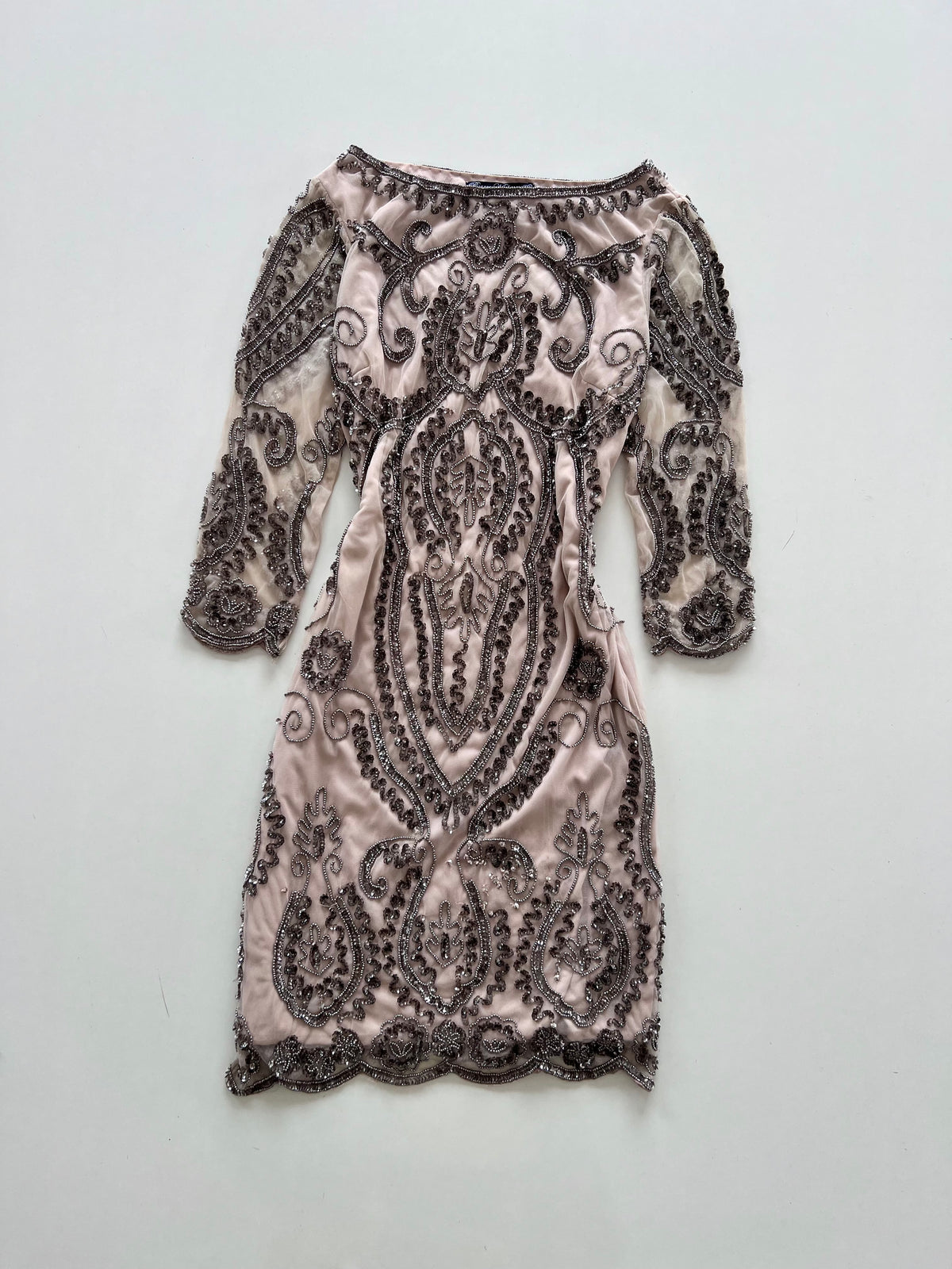 Pisarro Nights Heavily Embroidered Dress-Bust 36