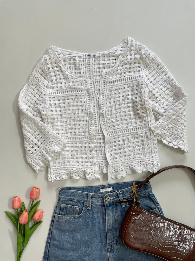 LOVELY LACE CROCHET TOP-BUST 34 to 38