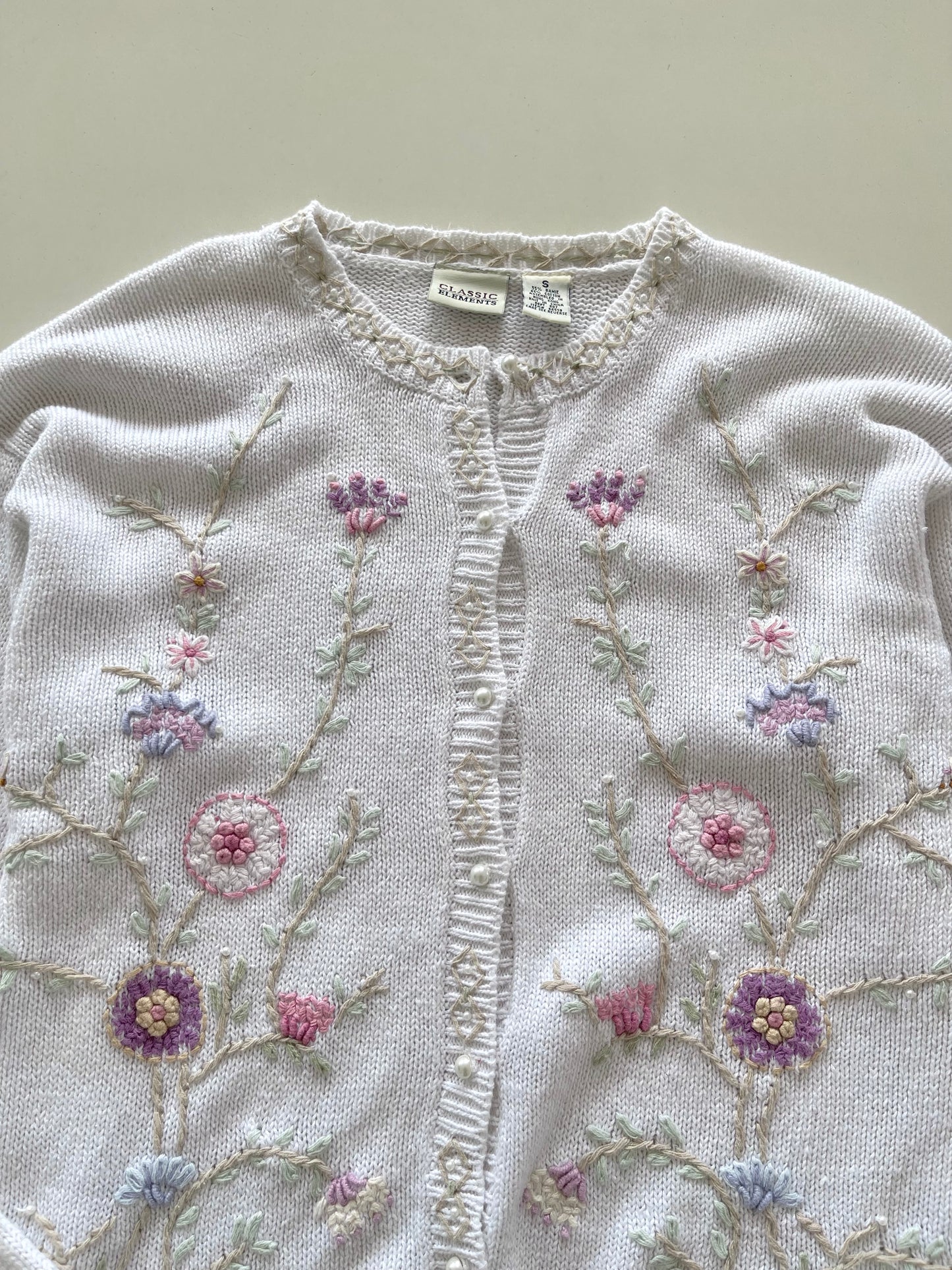 Classic Elements Embroidered Vintage Sweater-Bust 46