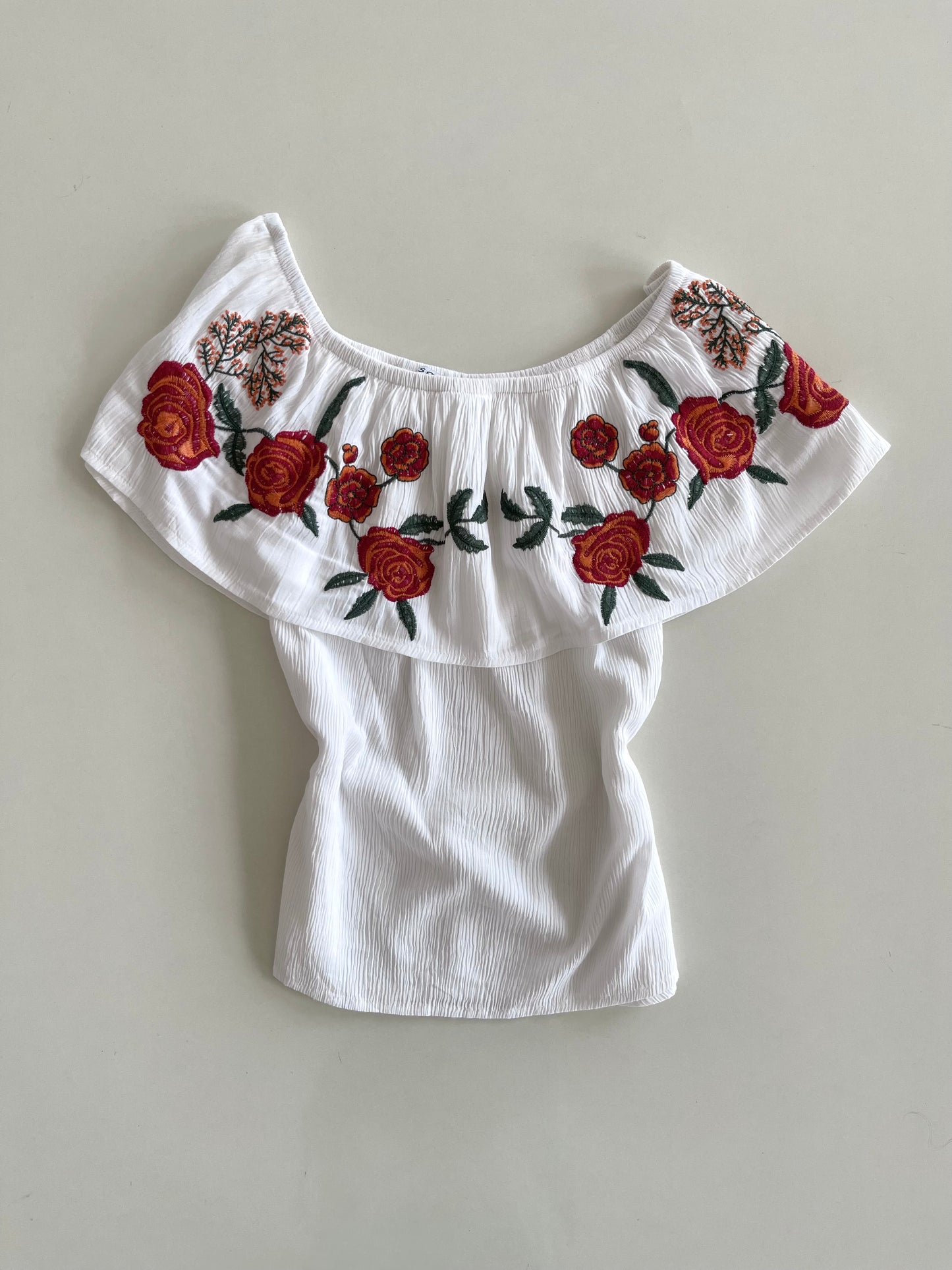 Embroidered Sheer Top-Bust 36 to 38