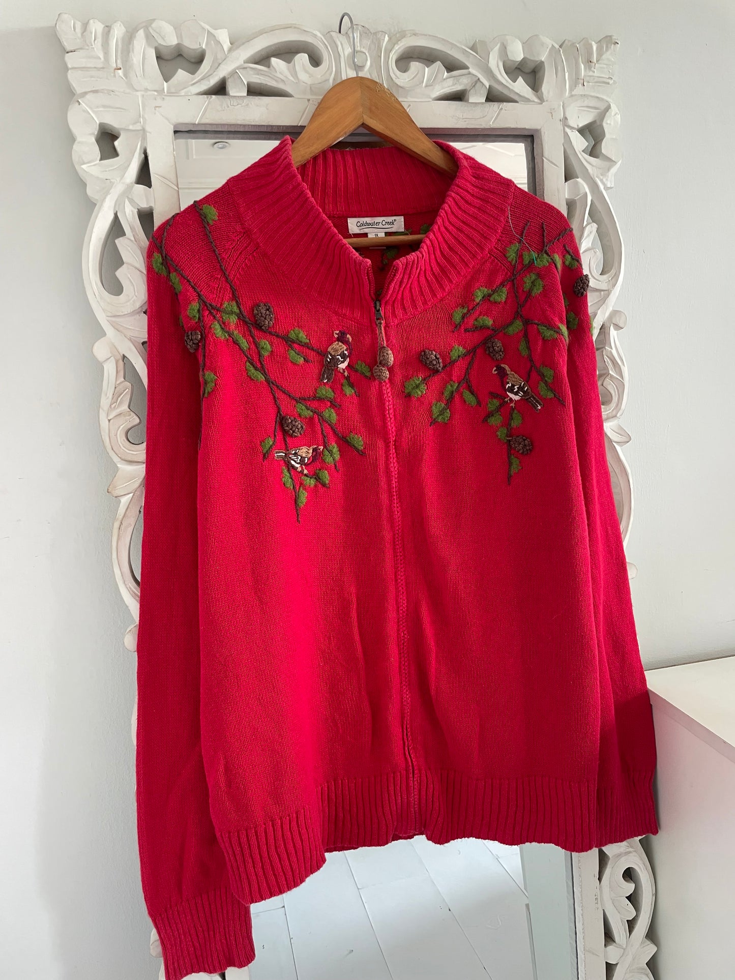 Coldwater Creek Embroidered Vintage Sweater-Bust 48