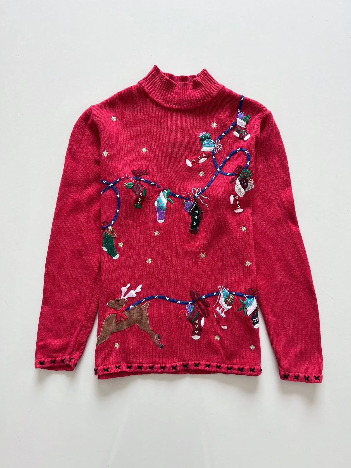 Editions Embroidered Christmas Sweater-Bust 46