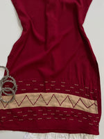 Load image into Gallery viewer, Maroon Embroidered Kurti-Bust 32
