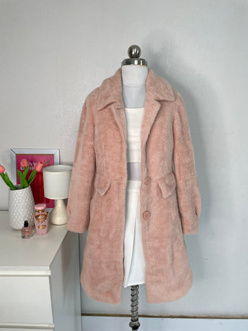 TEA ROSE PINK FUR COAT - BUST 32