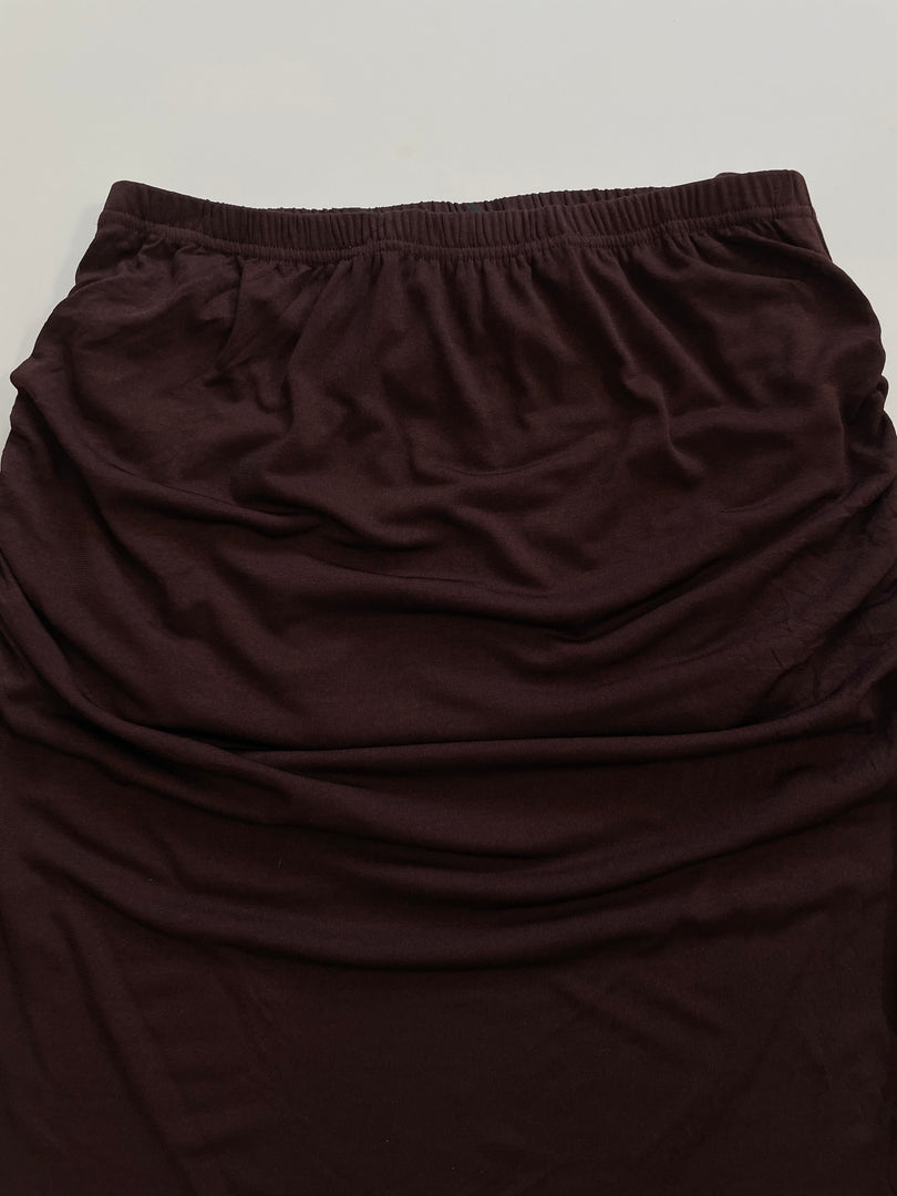 Coffee Ruched Skirt-Waist 28 to 32