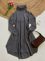 Load image into Gallery viewer, Grey High Neck Warm Winter Dress - Bust 40 to 44
