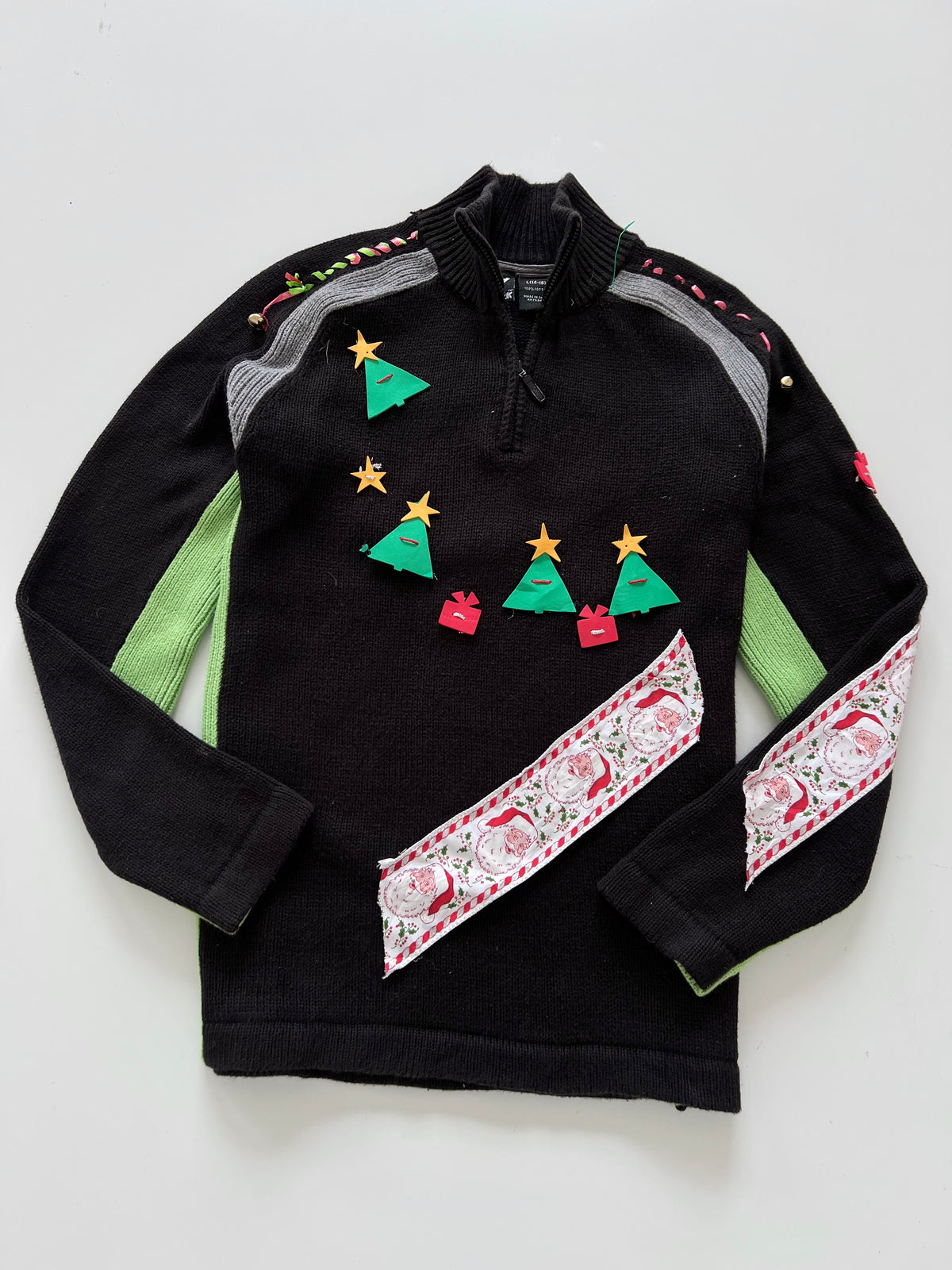 Skyhawk Embroidered Christmas Zipper Sweater-Bust 40
