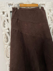 Vintage Embroidered Suede Skirt-Waist 30