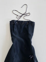 Sixth Sense Vintage Halter Neck Sequin Dress-Bust 32