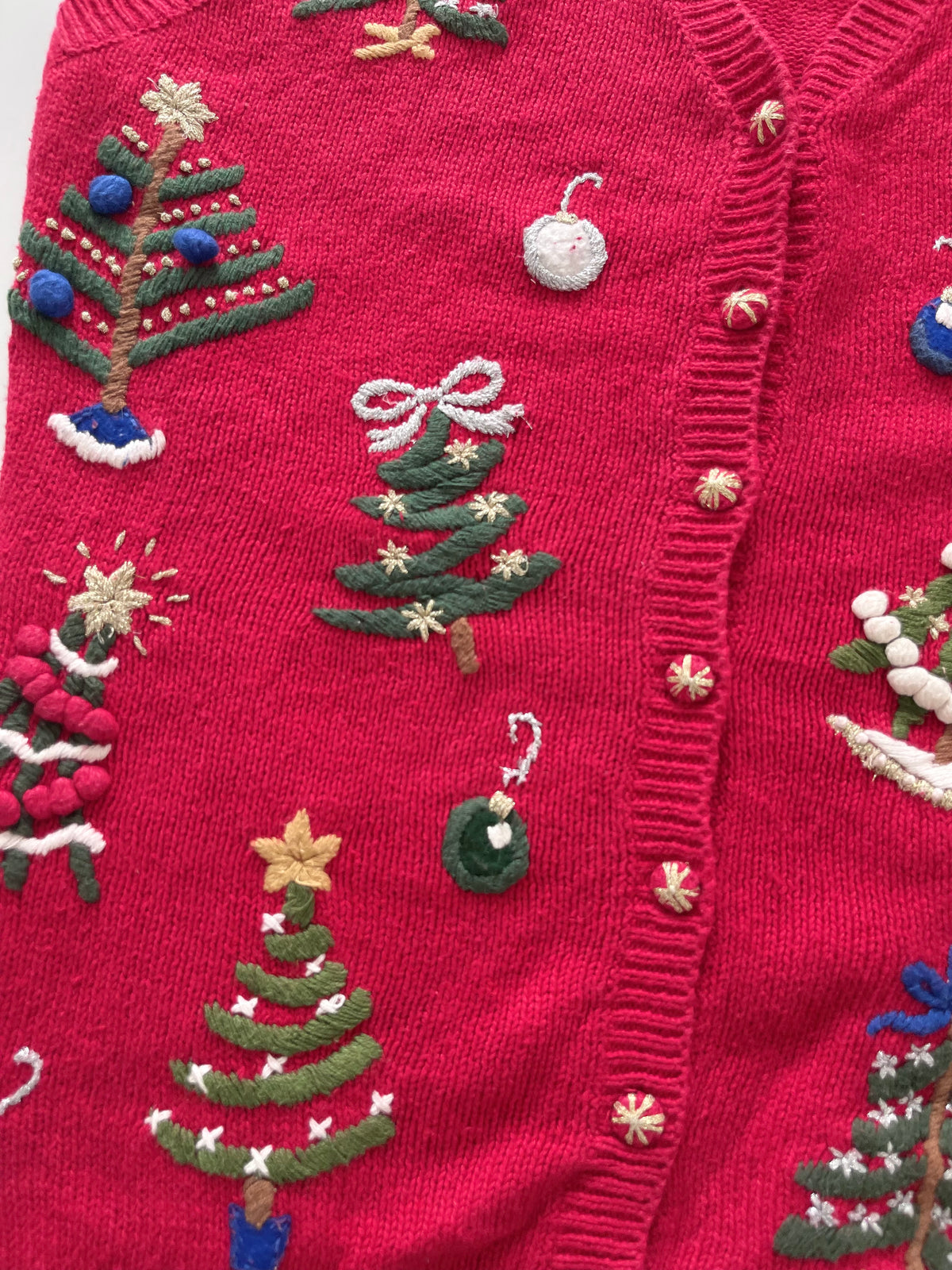 Tiara Women Embroidered Christmas Vest Sweater-Bust 50