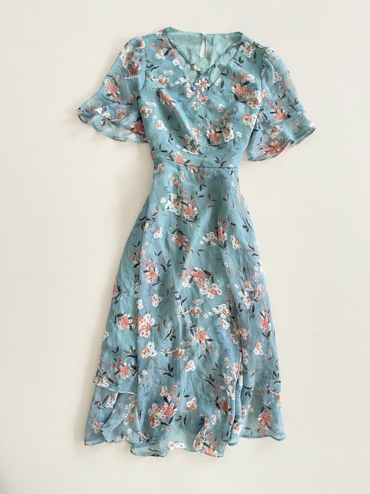 Floral Vintage Dress-Bust 36