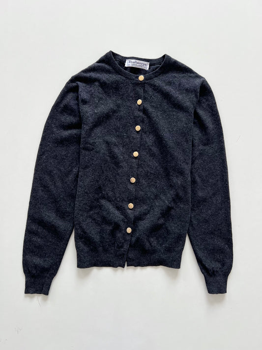 Burberry’s 100%Geelong Lambs Wool Vintage Cardigan With Engraved Buttons-Bust 36