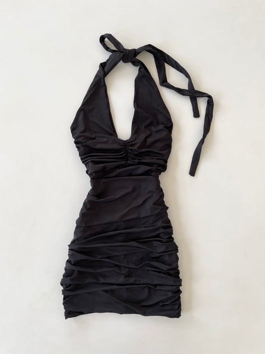 Halter Ruched Dress-Bust 30 to 32