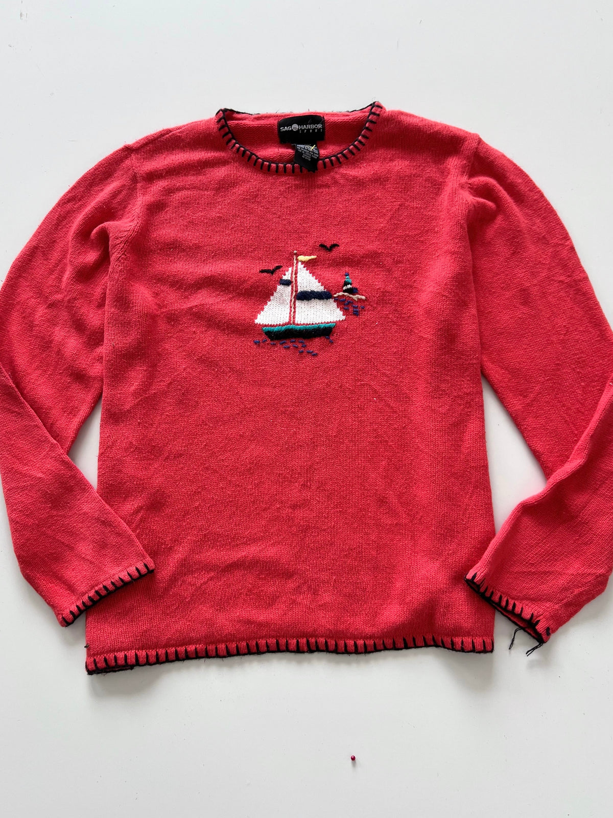 Sag Harbor Embroidered Sweater-Bust 52