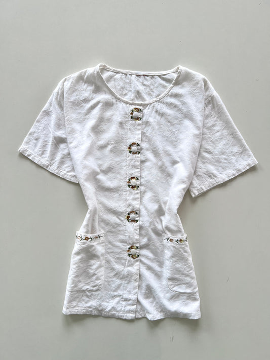 Cotton Embroidered Top-Bust 46