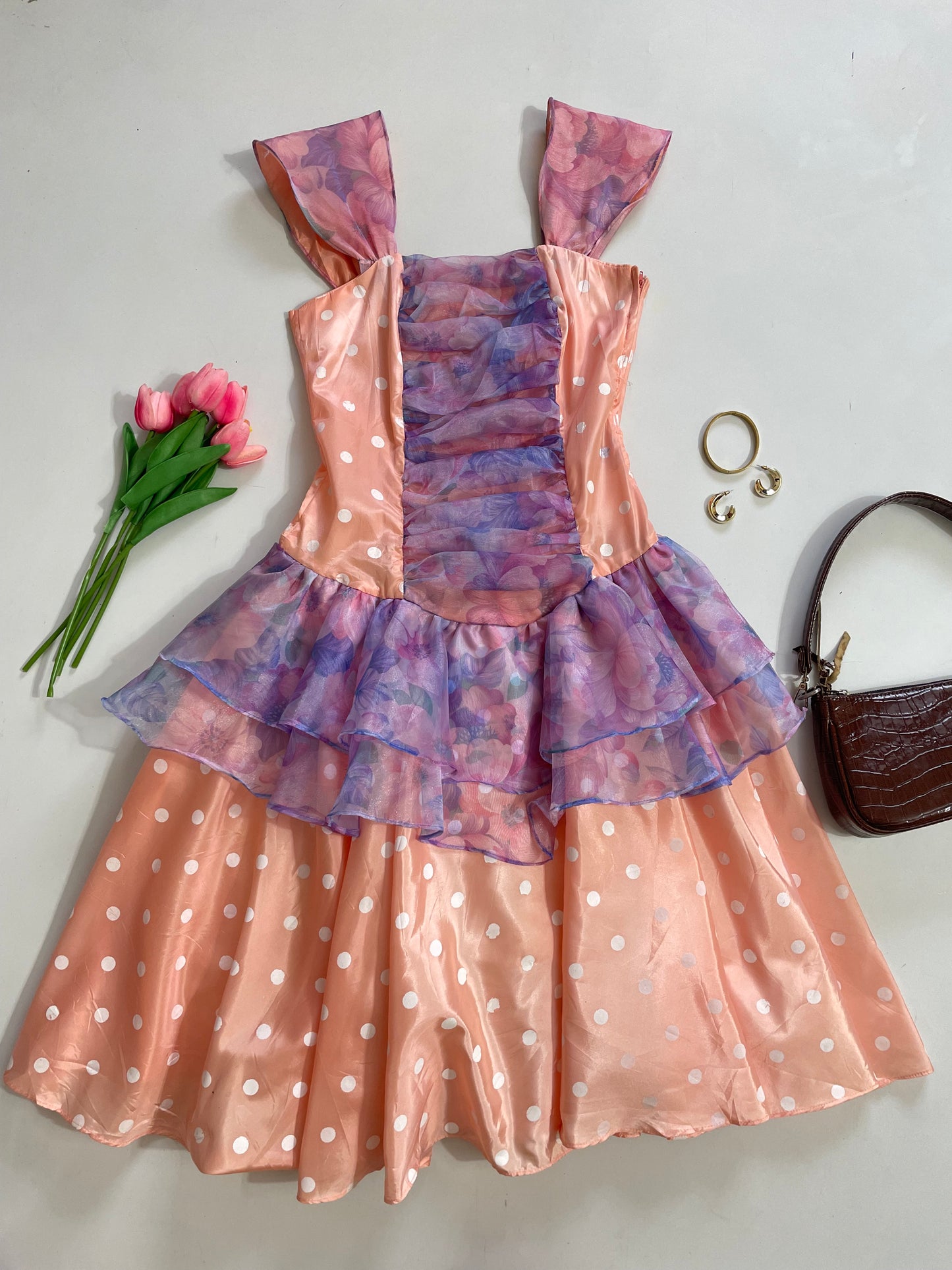 Satin Organza Dress-Bust 30 to 32