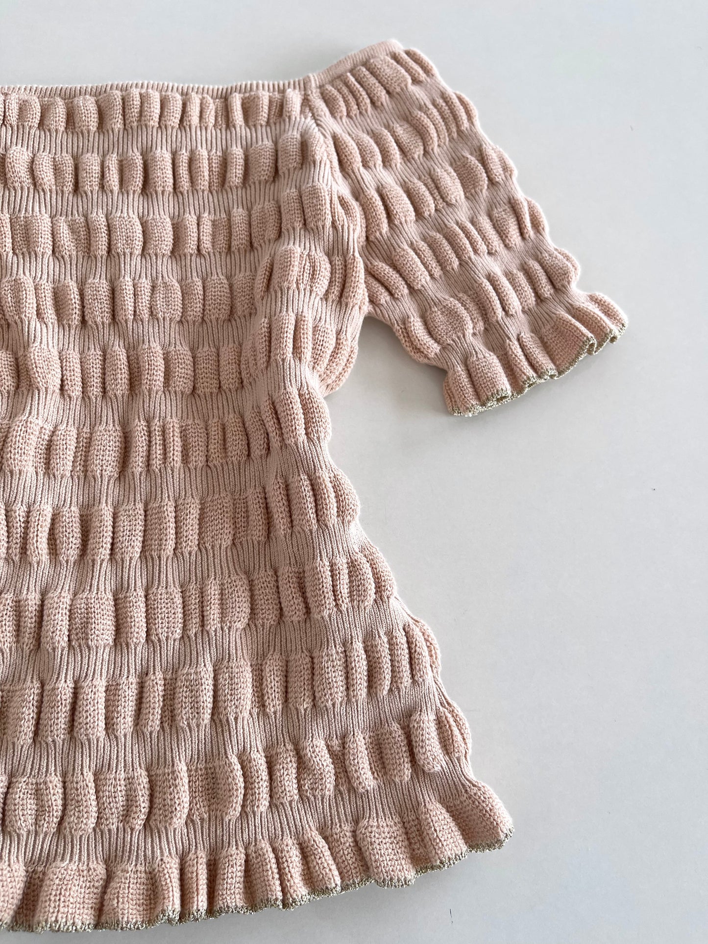 Beige Waffle Top-Bust 30 to 34