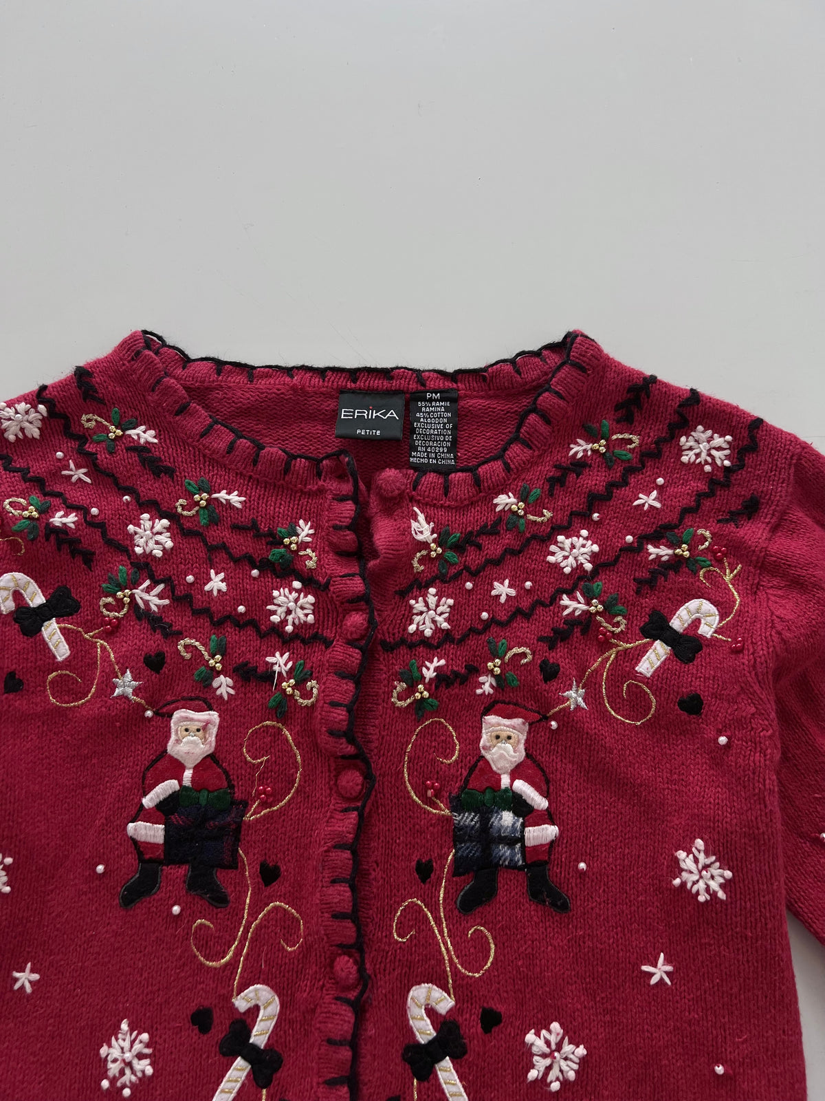 Erika Embroidered Christmas Sweater-Bust 40