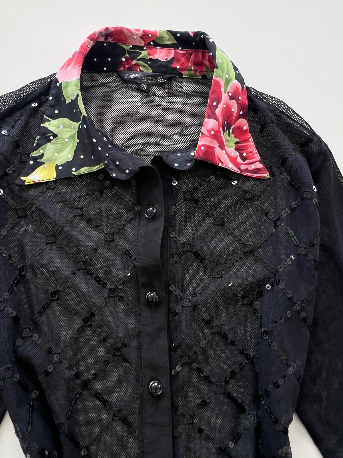 Vintage Sheer Sequin Top-Bust 40