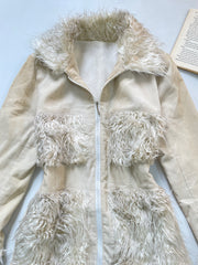 Vintage Corduroy Fur Jacket-Bust 36