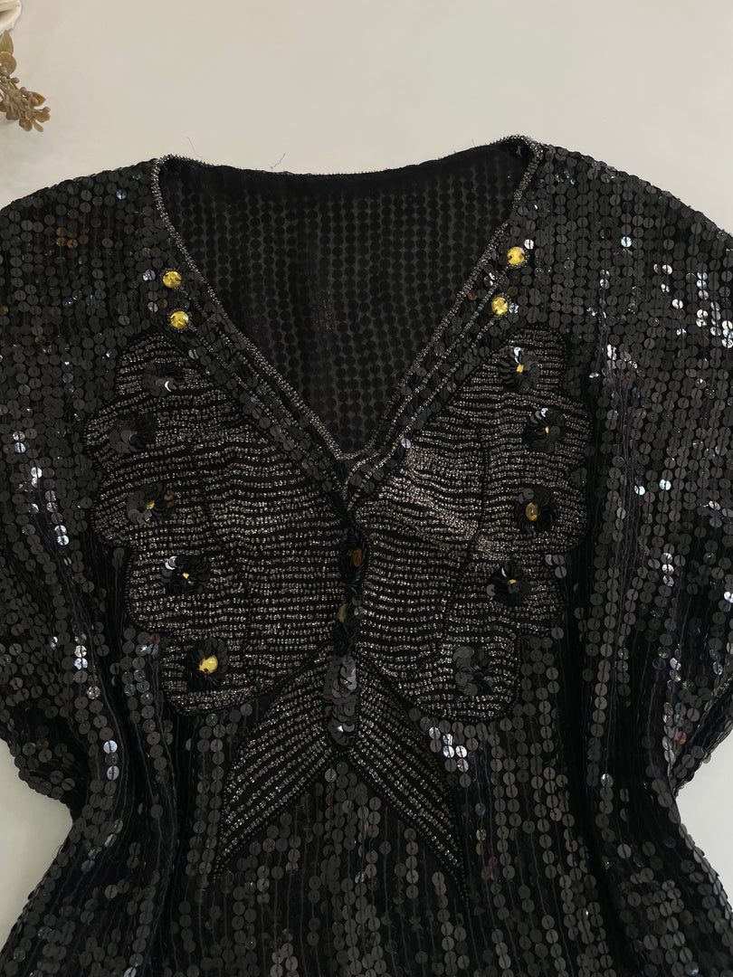 Heavily Embroidered Butterfly Top-Bust 44