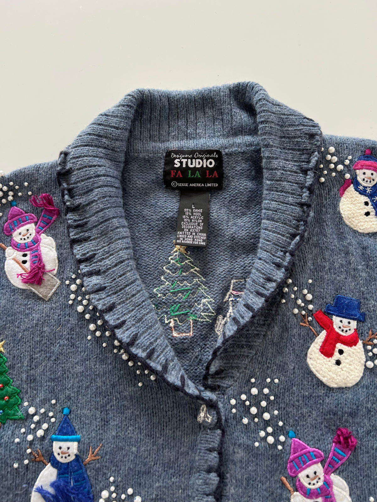 Studio FaLaLa Embroidered Christmas Sweater Vest-Bust 42