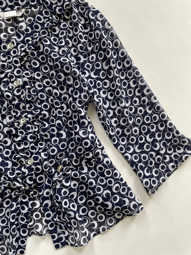 Ruffle Sheer Shirt-Bust 36