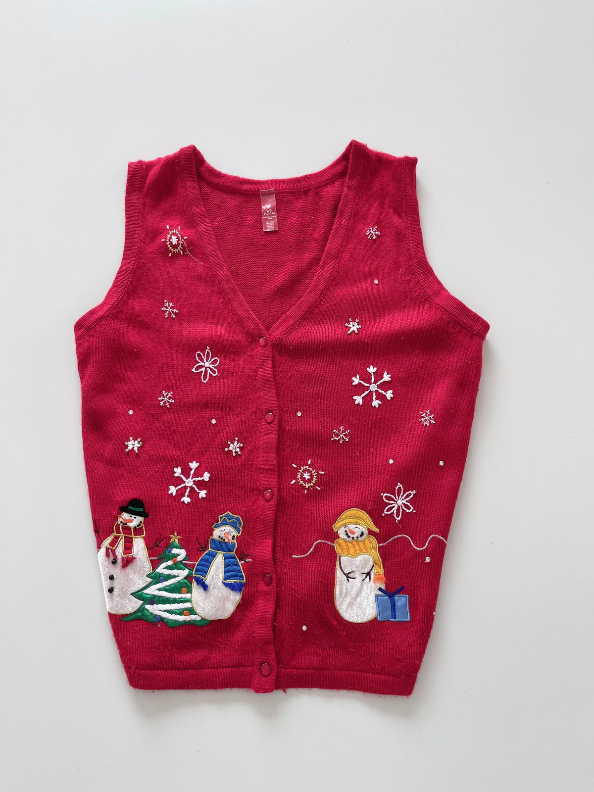 Christmas Embroidered Vest Sweater-Bust 46
