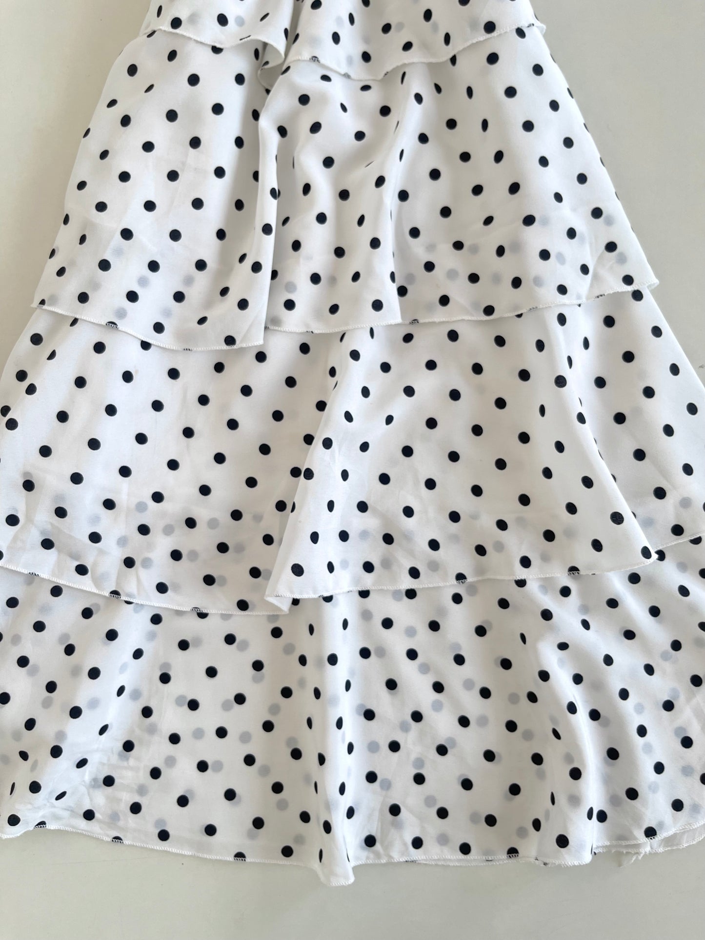 Polka Dot Ruffle Slip Dress-Bust 34